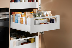 K-BLUM Merivobox, tiroir E boxcover 600mm/40kg, blanc, int., reling