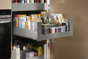 K-BLUM Merivobox, tiroir E boxcover 600mm/40kg, gris clair IG, int., verre