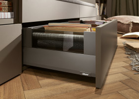 K-BLUM Merivobox, tiroir E boxcover 600mm/40kg, gris foncé OG, Inserta