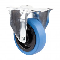 TENTE roue fixe 3478 caoutchouc O100 mm bleu