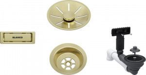 BLANCO 207423 accessoires ensemble de vidage 1x3,5 InFino Satin Gold