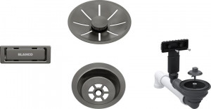 BLANCO 207424 accessoires ensemble de vidage 1x3,5 InFino Satin Dark Steel