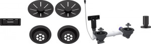 BLANCO 207442 Accessoires ensemble de vidage 2x3,5 InFino avec tige noir mat