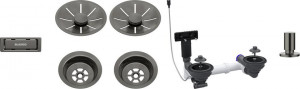 BLANCO 207444 Accessoires ensemble de vidage 2x3,5 InFino avec tirette Satin Dar