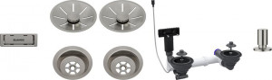 BLANCO 207445 accessoires ensemble de vidage 2x3,5 InFino avec tirant Satin Plat