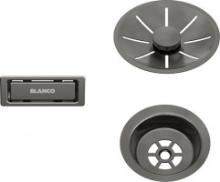 BLANCO 206900 Accessoires ensemble de vidage avec trop-plein évier Satin Dark St