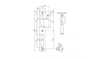 TWIN Contre-plaque pour porte sans feuillure - court, gauche