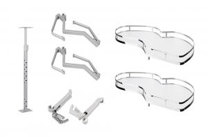 StrongWire rohové police s tlumením classic 450mm pravé - bílé dno/reling chrom