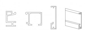 TERNO Universal Eclettica kit de guidage pour 1 porte 2000mm noir elox