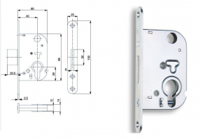 HOBES K 132 serrure zinc blanc