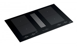FRANKE plaque induction avec extracteur FMY 8391R HI verre noir/blanc graph