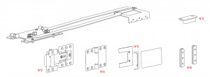 TERNO Spin ensemble de ferrures pour porte pliante, 597mm, 12mm, blanc