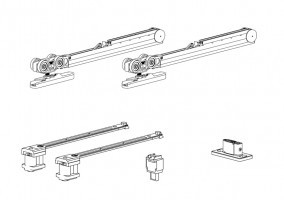 TERNO Eclettica ensemble de ferrures pour porte coulissante intérieure 120kg, 2x