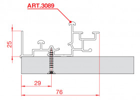 TERNO Star Fluid profil de guidage supérieur 3089/A 3,5m alu anodisé argent