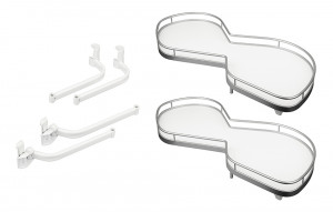KES 235014 LeMans II, étagere d'angle, Arena Classic, 500mm, De - blanc/argent