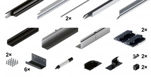 HAWA 31525 Folding Concepta III 20/25 kit de guidage 4 vantaux noir encastré