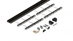 HAWA 52094 Folding Concepta III profil inférieur pour 4 portes noir anodisé