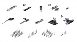 HAWA 31504 Folding Concepta III 20 Push dans boîtier ensemble de base, 1200 - 22