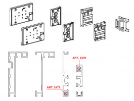 TERNO Fine ensemble complet profils pour porte ext. 1000x2700mm, 28mm, noir elox