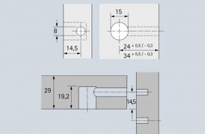 HETTICH 1050479 Rastex 15 29 avec noyau nickelé