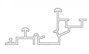 TERNO Star Fluid profil de guidage supérieur 3084/N 3m elox noir brossé