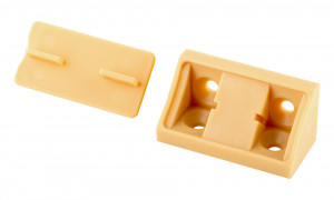 Équerre de liaison plastique double 42mm hetre tyrolien foncé