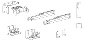 TERNO Magic Living ensemble de ferrures pour porte bois appliquée 1800mm, alu an