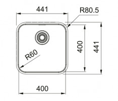 FRANKE évier SRX 210/610-40 441x441mm inox
