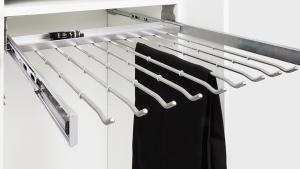 HETTICH 9079968 porte-pantalons coulissant, 800mm, argenté