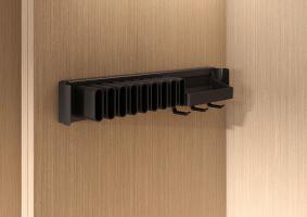 KES Conero, support latéral pour ceintures ou cravates avec plateau, 475mm, noir