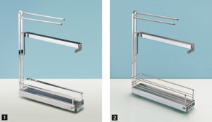 HETTICH 9207581 tiroir coulissant av. porte-manteau Arena Classic 90°, chrome