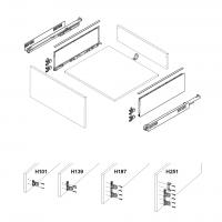 K-HETTICH kit AvanTech YOU 77/450, argent, 30 kg, Q/SiSy, vis a bois