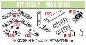 SISCO jeu de ferrures pour portes intérieures épaisseur 40mm 133P
