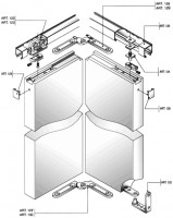 SISCO porte pliante intérieure 1000mm 123PB2
