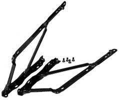 Reinforced bed fitting for gas pistons, black