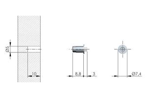 IF-amortisseur de porte a visser Flex 5mm 10x3mm gris