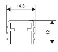 S-S50 moulure sup. encastrable alu brut 2m