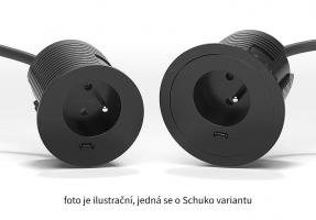 VersaTag prise électrique 1x 230V Schuko, 1x USB C, noir