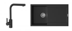 StrongSinks S3 : Évier Zala 860x500?mm + Robinet Ipoly Noir Mat