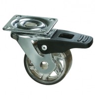 StrongCastors roue TOP O 50mm transparent foncé avec frein