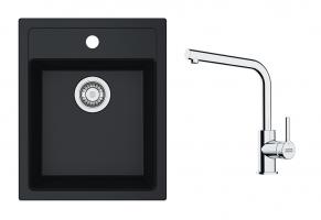 FRANKE Ensemble T113Č SID 610-40 noir + FS 3230.031