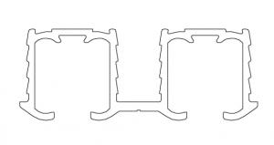 TERNO Living Top guidage supérieur double 2652/A alu anodisé argent 2,5m 30kg
