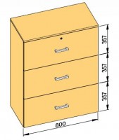 K-BBP classeur type R3 pour largeur intérieure 762mm/390mm, hauteur 1076mm sans