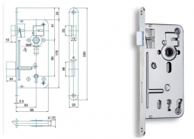 HOBES 536 C serrure 90/80 BB zinc blanc