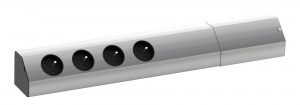 BACHMANN 923.010 prise électrique Casia, 4x 230V FR alu