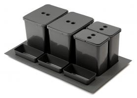 StrongBins trieur 2x16 + 2x8 l inséré dans tiroir 800 - 900 mm, anthracite