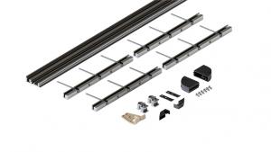 HAWA 52091 Folding Concepta III profil inférieur coulissant pour 4 portes argent