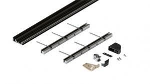 HAWA 52092 Folding Concepta III profil inférieur pour 2 portes noir anodisé