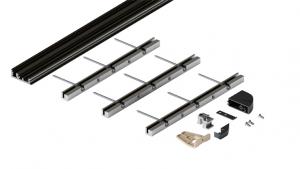 HAWA 52093 Folding Concepta III dans boîte profil inférieur pour 3 portes noir a