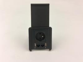StrongPower elektrická zásuvka SourceCover, USB, RJ45, FR, černá